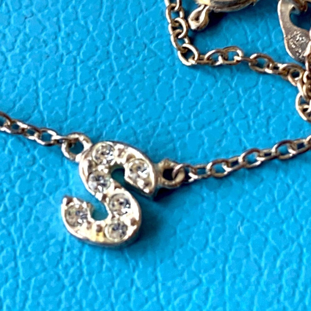 Tiny Adorable Initial S Sterling Silver Necklace - image 2